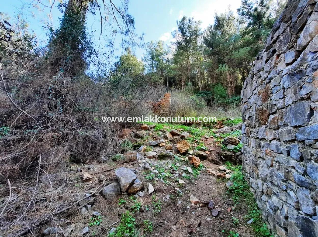 Ruiniertes Dorfhaus Aus Stein Zum Verkauf In Gökova Und Seinem Land